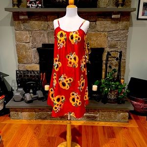 Fun Red Sunflower Sundress